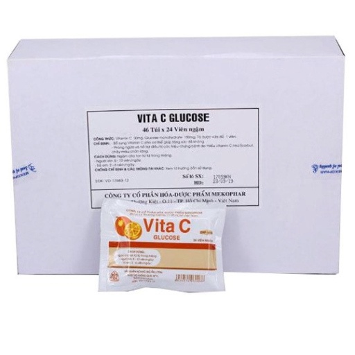 Kẹo cam Vita C Glucose gói 24 viên bổ sung vitamin C tăng đề kháng