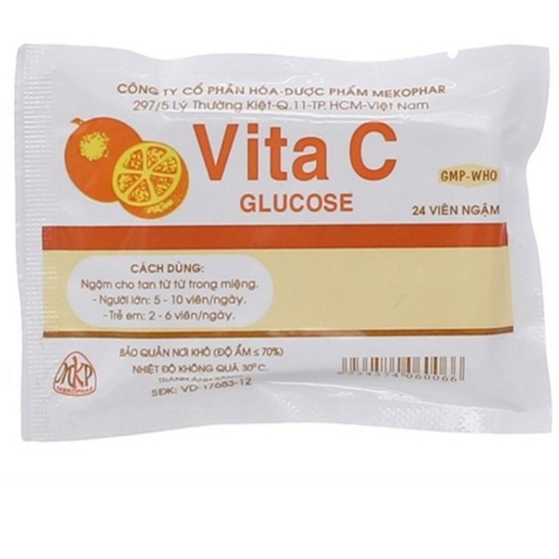 Kẹo cam Vita C Glucose gói 24 viên bổ sung vitamin C tăng đề kháng
