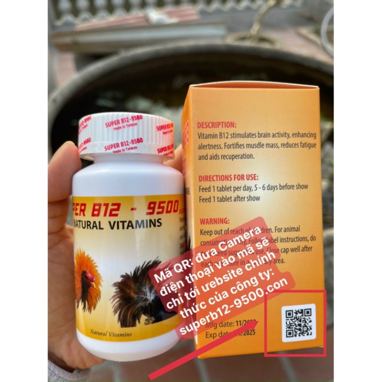 B12.9500 chính hãng giúp gom bo cấp tốc tuần cuối, gà sung hừng, thuoc nuôi gà đá hủ 100 viên, b12 cho gà