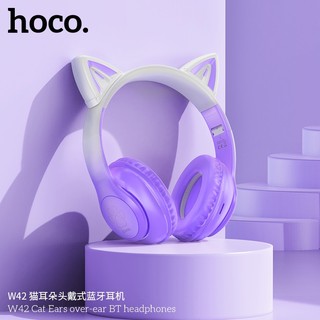 Tai nghe bluetooth chụp tai mèo phát sáng cao cấp Hoco W42
