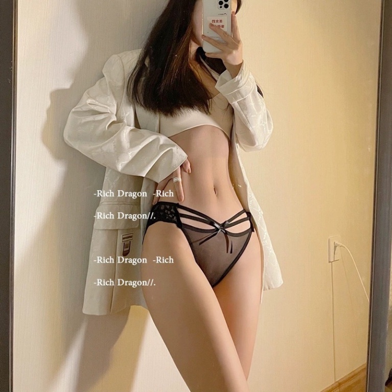 Quần Lót Nữ ❤️Quần Lót Ren Sexy Họa Tiết Nơ 2 Dây Hông Gợi Cảm Quyến Rũ 9066