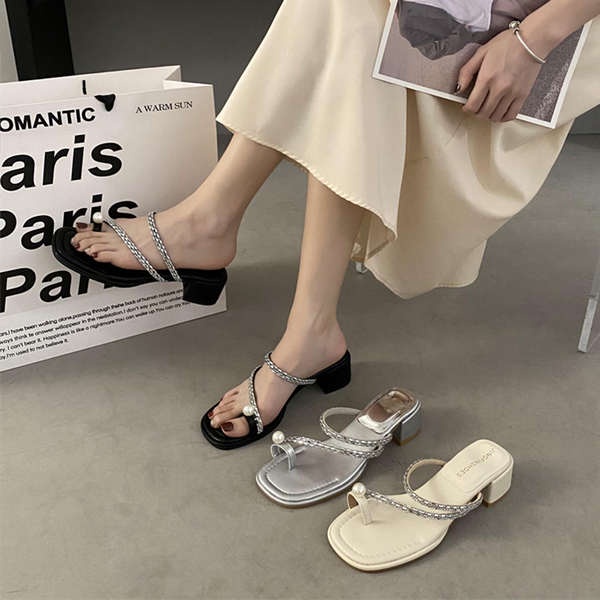 Sandal Thiết Kế Mới Đính Ngọc Trai Cao Cấp Thời Trang 2023 Dành Cho Nữ