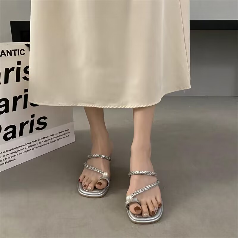 Sandal Thiết Kế Mới Đính Ngọc Trai Cao Cấp Thời Trang 2023 Dành Cho Nữ