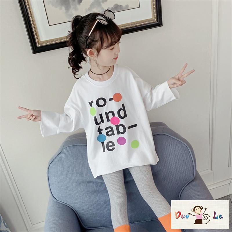 Áo Thun Tay Dài Phong Cách Hàn Quốc Thời Trang Xuân Thu 2023 Dành Cho Bé Gái