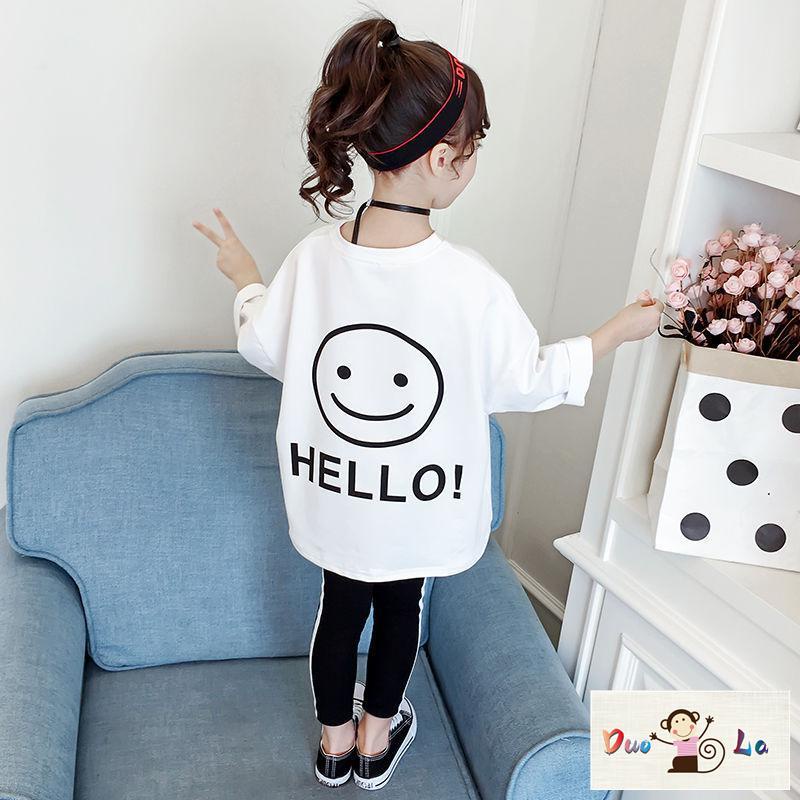 Áo Thun Tay Dài Phong Cách Hàn Quốc Thời Trang Xuân Thu 2023 Dành Cho Bé Gái