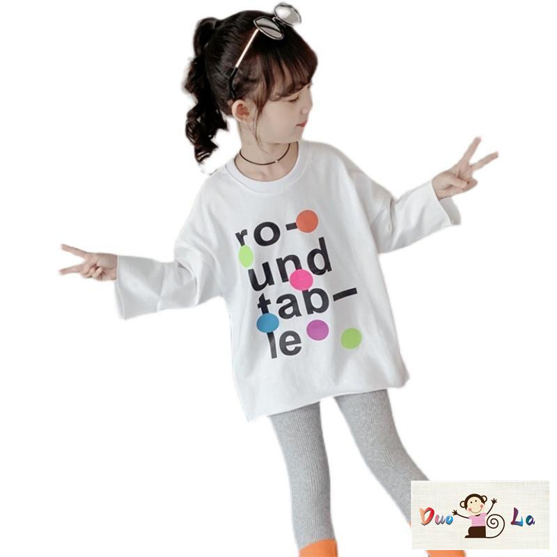 Áo Thun Tay Dài Phong Cách Hàn Quốc Thời Trang Xuân Thu 2023 Dành Cho Bé Gái