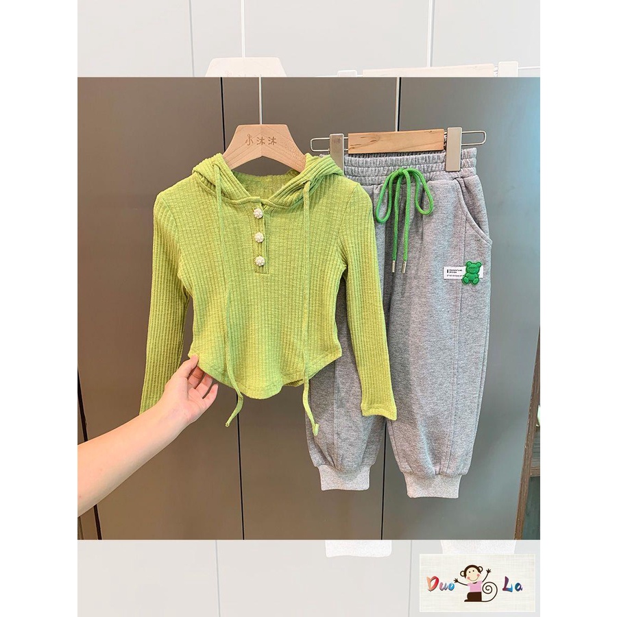 Áo Thun Dệt Kim Tay Dài Phong Cách Đường Phố Hàn Quốc Thời Trang Mùa Thu 2023 Mới Cho Bé Gái