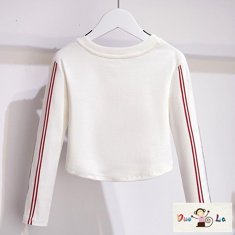 Doula Áo Thun cotton Tay Dài Cổ Tròn Thời Trang Mùa Thu Cho Bé Gái
