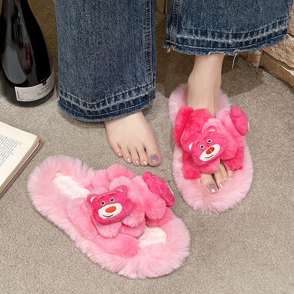 Dép Lê Bông Hở Ngón Hình Gấu Pooh Hoạt Hình Đáng Yêu Thời Trang 2023