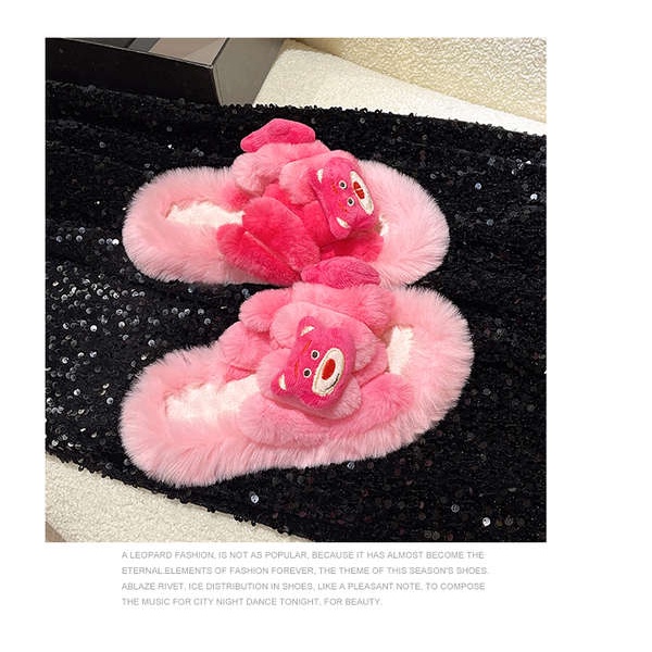 Dép Lê Bông Hở Ngón Hình Gấu Pooh Hoạt Hình Đáng Yêu Thời Trang 2023