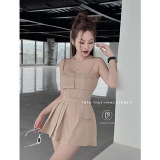 Set áo sọc hai dây thiết kế by P