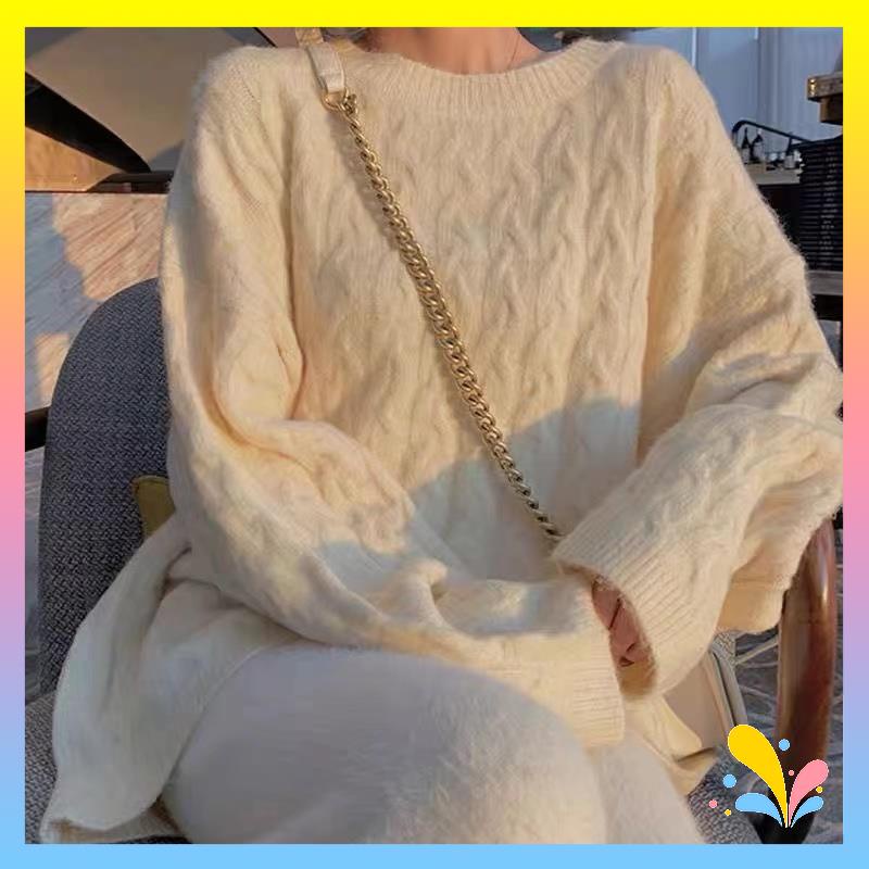 Áo Sweater Dày Dặn Dáng Rộng Thời Trang Thu Đông Dành Cho Nữ