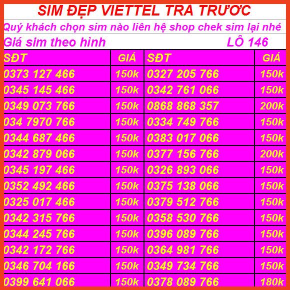 SIM VIETTEL TRẢ TRƯỚC CÓ THỂ TỰ ĐĂNG KÝ CHÍNH CHỦ TẠI NHÀ LÔ 47