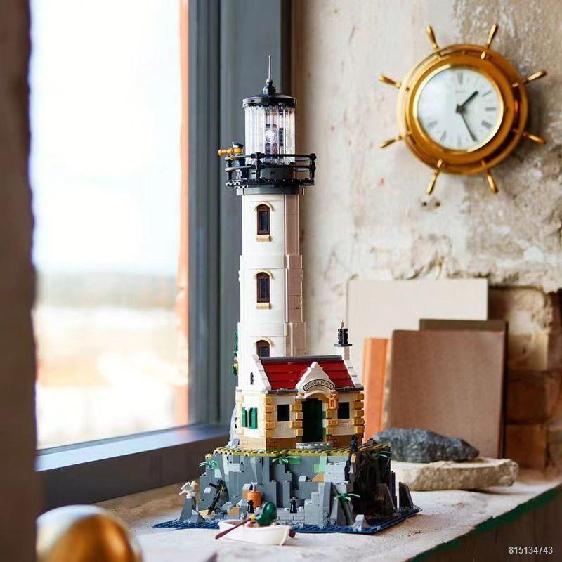₪Tương thích với LEGO Creative Series 21335 Electric Lighthouse Building Spelling Street View Building Blocks Quà tặng đ