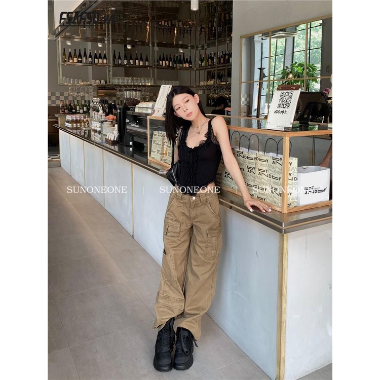 Áo Hai Dây Dệt Kim Phối Ren Mẫu Mới 2023 Thời Trang Mùa Hè Cho Nữ