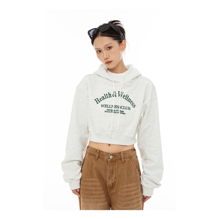 Áo Hoodie Lửng Tay Dài Phong Cách Thể Thao Thời Trang Mùa Thu Cho Nữ