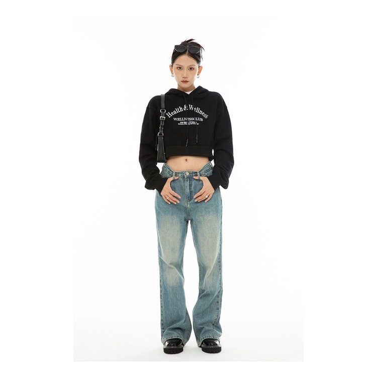 Áo Hoodie Lửng Tay Dài Phong Cách Thể Thao Thời Trang Mùa Thu Cho Nữ