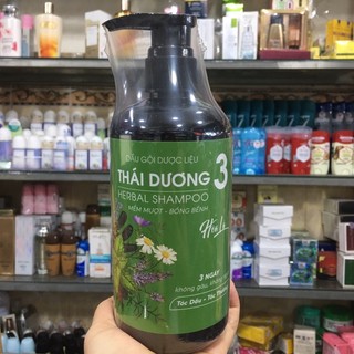 Dầu gội dược liệu Thái Dương 3 màu xanh Hoa Lá 500ml