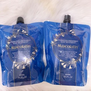 Túi kem hấp ủ phục hồi mềm mượt maxcolatin 800ml - nuôi dưỡng, phục hồi tóc hư tổn với dưỡng chất từ keratin