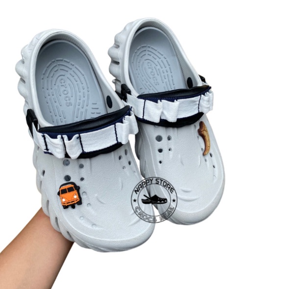 Mẫu dép crocss echo clog đủ màu quai dù, dép cho nam nữ tặng kèm 12 sicker size 36 37 38 39 40 41 42 43 44 45