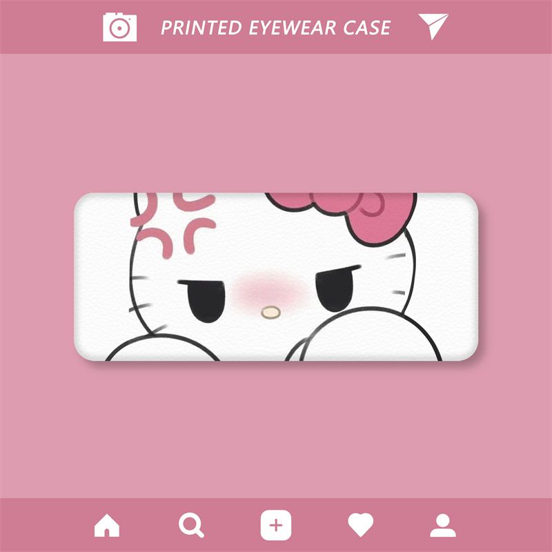 Hộp Đựng Mắt Kính Cầm Tay Chống Áp Lực In Hình Hello Kitty Vui Nhộn Cho Học Sinh