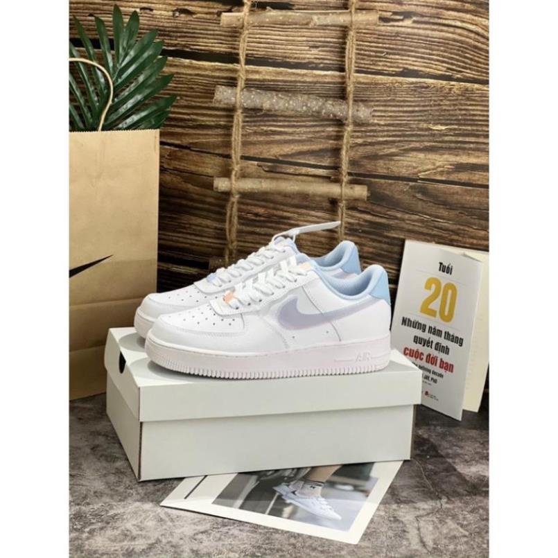 Giày sneaker Air force 1 Grey Pavy Tale  - Giày _Nike Xám NỈ Air Force 1, AF1 Bản chuẩn đẹp fullbox