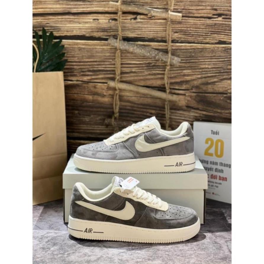 Giày sneaker Air force 1 Grey Pavy Tale  - Giày _Nike Xám NỈ Air Force 1, AF1 Bản chuẩn đẹp fullbox