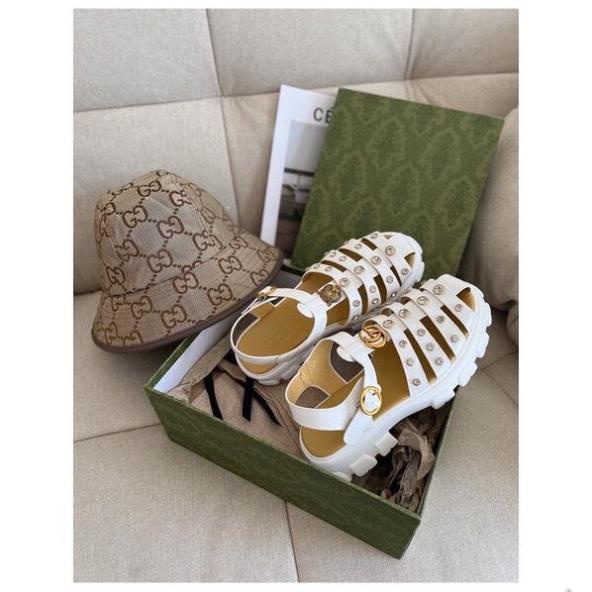 Sandal nữ dáng rọ đính đá nâng đế 6cm,siêu nhẹ. mix đồ auto chất. hàng loiaj 1 full box .