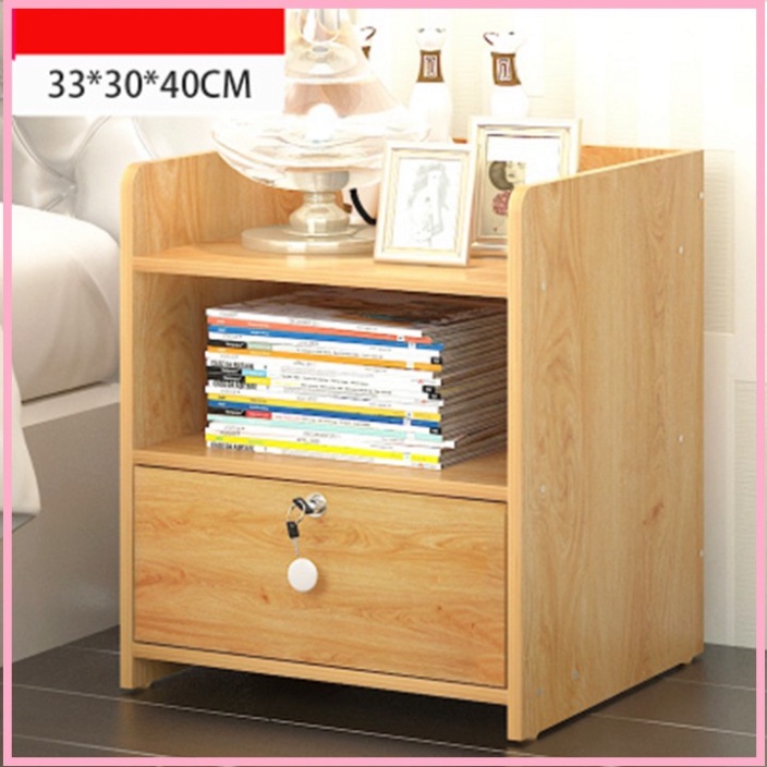 Tủ, Kệ Đầu Giường 2 Ngăn Kéo Bằng Gỗ .Kích Thước 40 x32.5x26CM( Đầy đủ phụ kiện)