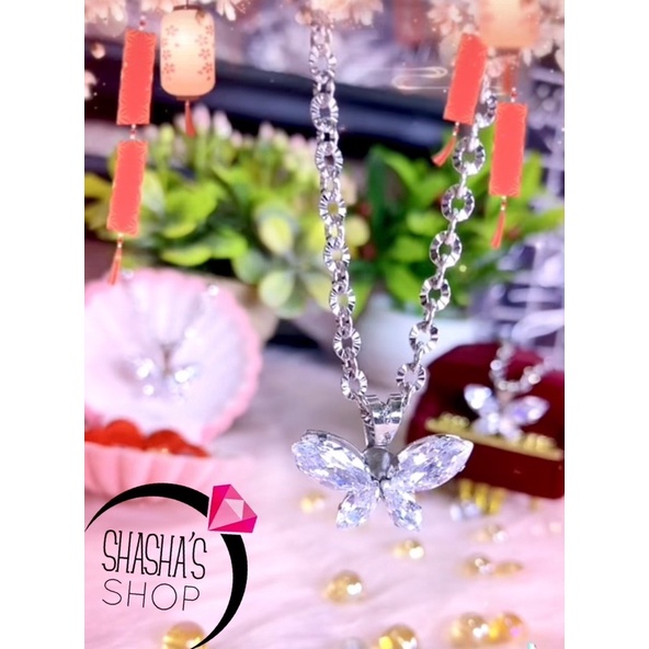 Dây chuyền và mặt inox cao cấp D189 đá sáng rực rỡ