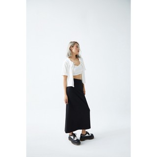 Dottie - chân váy dài vải thun nữ - đen - s0099