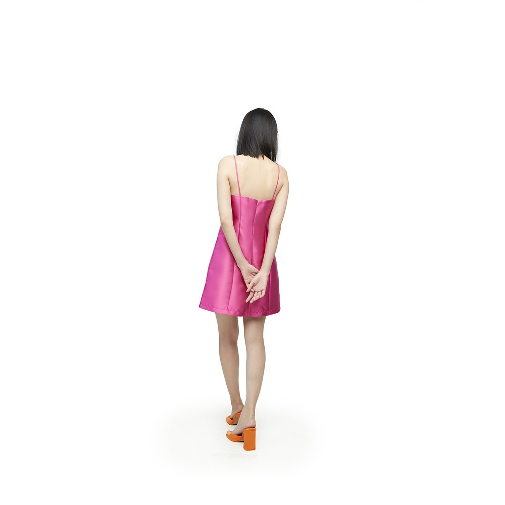 DOTTIE - Đầm ngắn hở lưng nữ hồng D0371