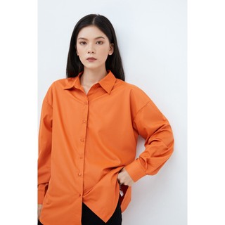 DOTTIE - Áo sơ mi căn bản form rộng nữ cam T0600