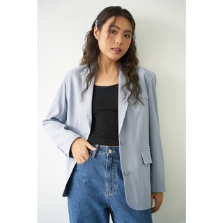 Dottie - áo vest dáng rộng cài khuy - xám - t0705
