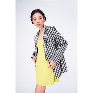 Dottie - áo vest kẻ ô nữ đen t0457