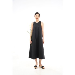 Dottie - đầm midi sát nách nữ đen d0429