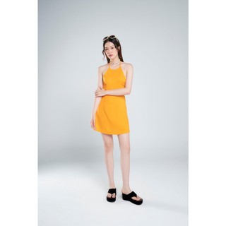 Dottie - đầm ngắn cổ yếm nữ cam d0354