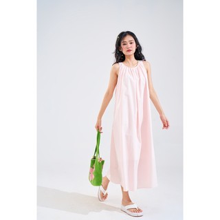 Dottie - đầm dài cổ yếm nhún nữ hồng d0240