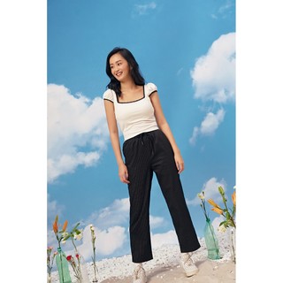 DOTTIE - Quần tây căn bản kẻ sọc nữ đen Q0071