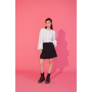 DOTTIE - Áo Kiểu Nhún Trắng Kem T0174