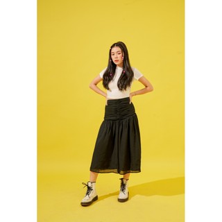 DOTTIE - Chân Váy Midi Rút Nhún Nữ SK540