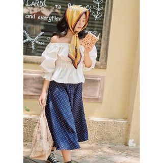 DOTTIE - Chân Váy Maxi Chấm Bi SK512