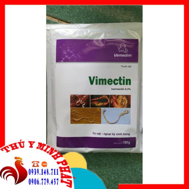 VIMECTIN GÓI 100GAM NỘI NGOẠI KÝ SINH TRÙNG HEO, GÀ, VỊT
