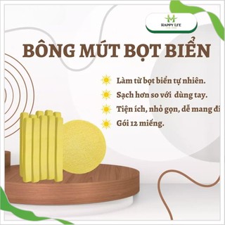 Mút rửa mặt bọt biển, bông rửa mặt bọt biển, miếng bọt biển rửa mặt nén nở Chivey gói 12 miếng