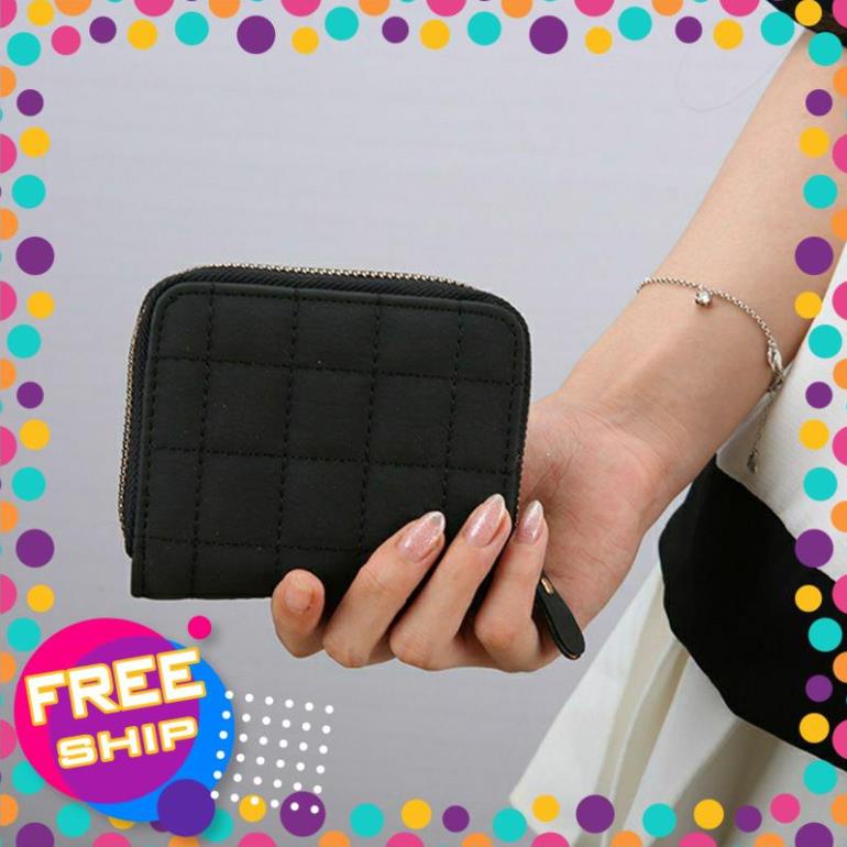 h3s Ví nữ da gập và kéo khóa