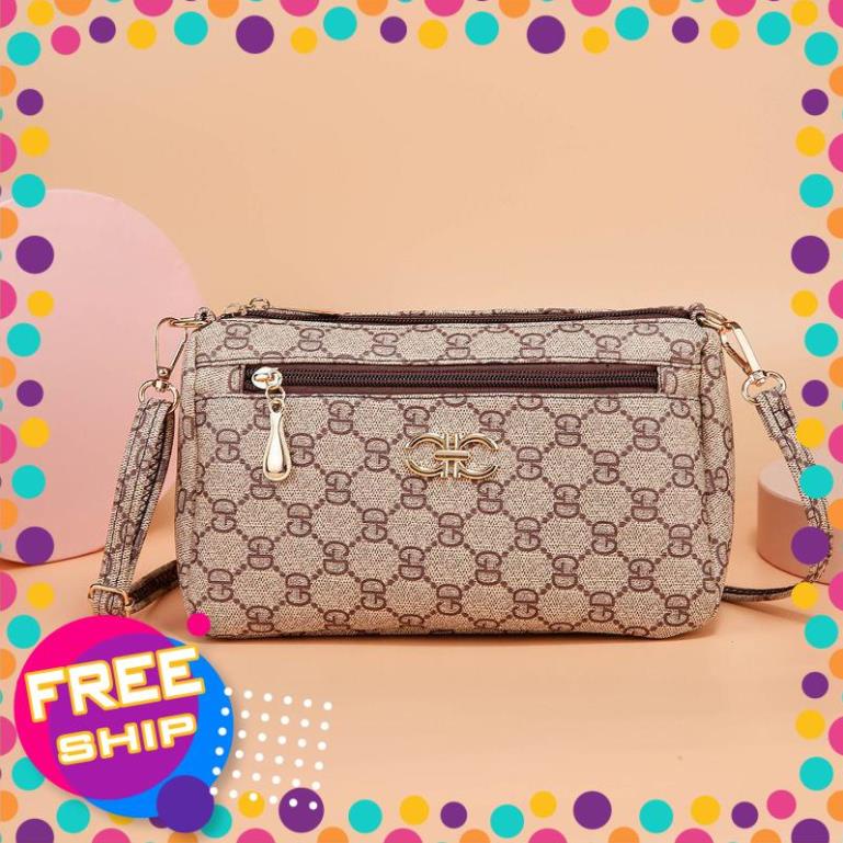 h3s Túi xách nữ Túi đeo chéo nhiều ngăn nhiều hình đẹp t12