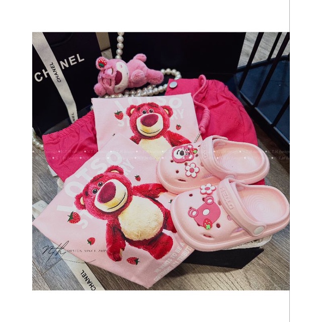 10 đến 30kg.set hip hop cho bé.set gấu dâu cho bé gái .set bộ gấu cho bé.set áo cotton tay dài in hình gấu+quần kaki