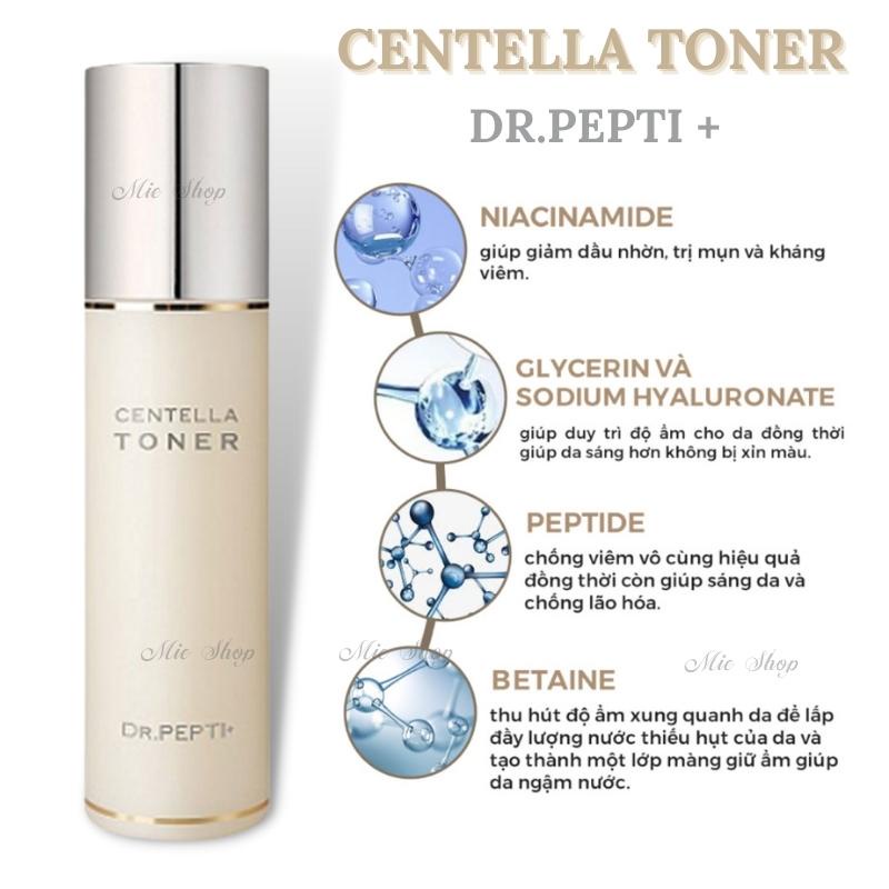 Nước Hoa Hồng Dưỡng Da Căng Bóng Dr.Pepti Centella Toner 180ml