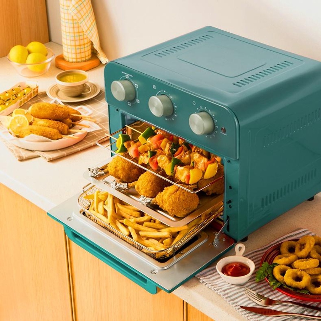 Nồi Chiên Không Dầu Kiêm Lò Nướng 2in1 Mobell KMO23LI-KB Dung tích 20L Chính Hãng Công Suất 1500W Bảo Hành 12 Tháng