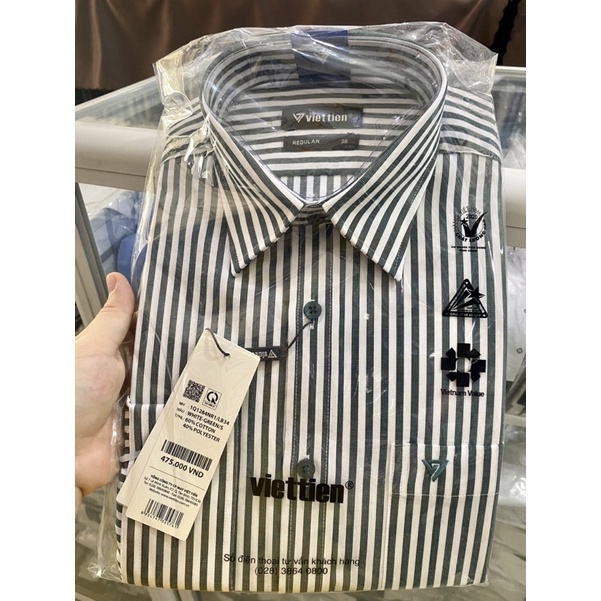 Viettien- áo sơmi việt tiến chính hãng ❤️FREESHIP❤️ ÁO SƠ MI TAY DÀI SỌC